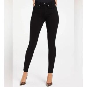 Good American Good Legs Low Jeans Womens 12/31 Black Skinny Smoothing Chic NEW